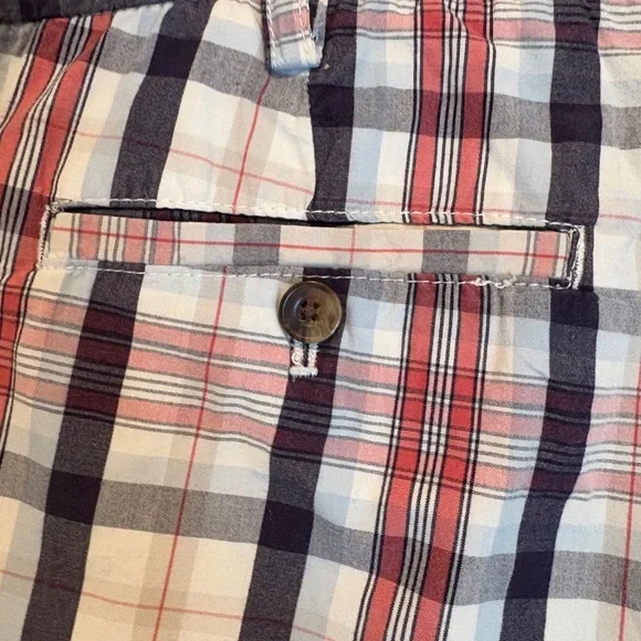 Men IZOD Flat Front Portsmith Plaid Shorts W36 Golf Preppy Casual Sporty - Picture 8 of 13